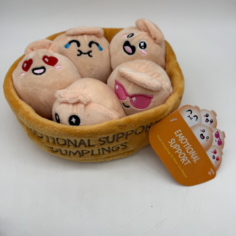 What Do You Meme Emotional Support Dumplings Plush Set Tan 5-Piece New With Tags